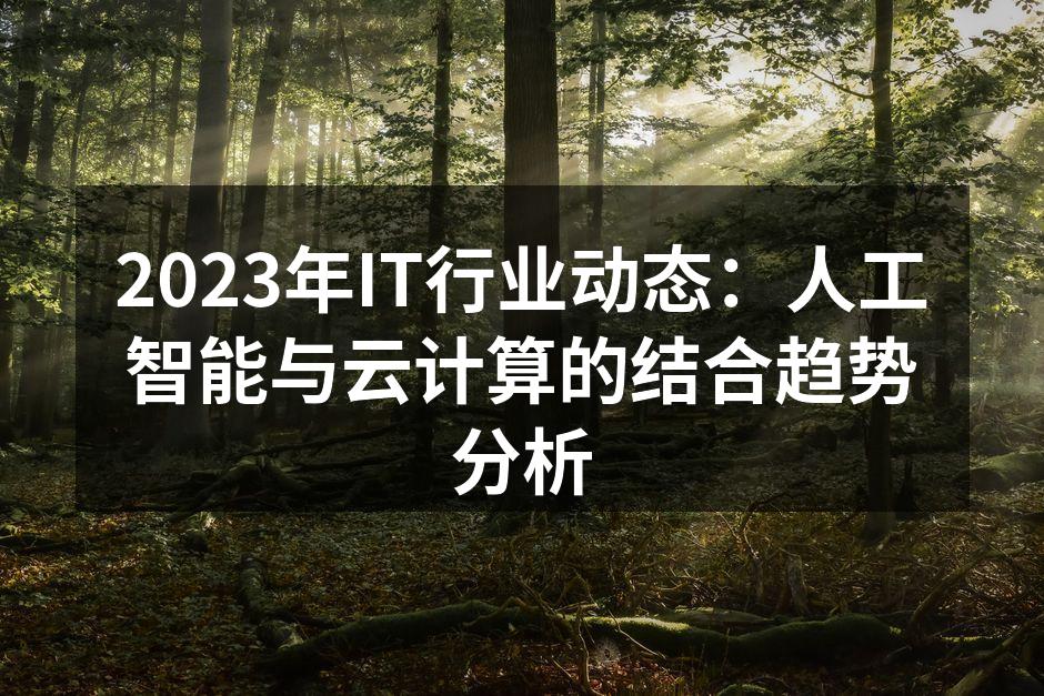2023年IT行业动态:人工智能与云计算的结合趋势分析